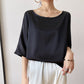 Women's Round Neck Loose Half Sleeve Top