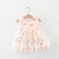 Printed Sleeveless Double-layer Cool Multi-layer Chiffon Princess Dress