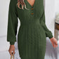 Robe boutonnée à manches lanternes pour femme