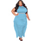 Women's Bodycon Tassel Sleeveless Plus-Size Two-Piece Set