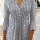 Fashion Printed Long Sleeved Shirt V-neck Blouses Ladies
