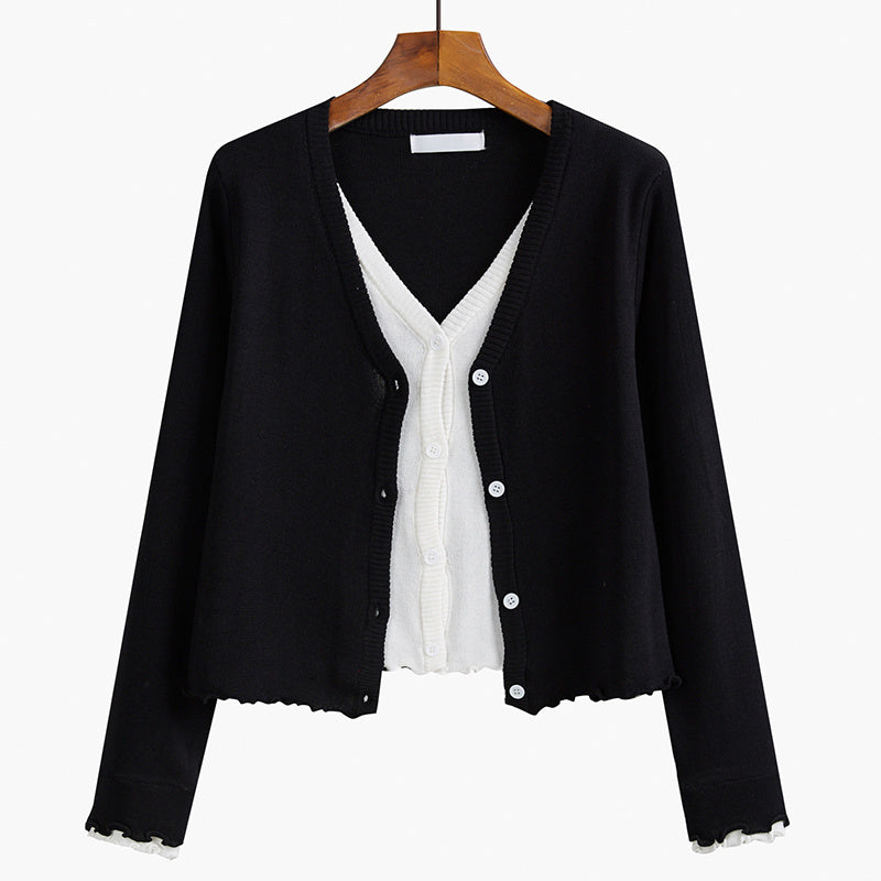 Women's Fashion V Neck Cardigan Knitted Jacket