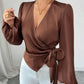 Light Mature Style New Long-sleeved Waist-cinching Belly-covering Shirt