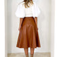 Women's High Waisted Mid Length Pleated Skirt