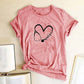 T-shirt décontracté à col rond et manches courtes pour femme, motif cœur d'infirmière, grande taille