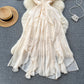 Seaside Vacation Style Sling Irregular Dress