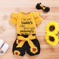 Ensemble trois pièces veste à manches courtes et short tournesol pour bébé