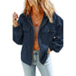 Women's Brushed Plush Hooded Pocket Jacket Coat