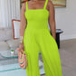 Women's Clothing Solid Color Casual Strap Tube Top Wide Leg Jumpsuit