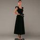 Womens Sexy Square-Neck Slim-Fit Midi Dress