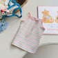 Gilet décontracté extensible et fin brodé à motif dessin animé pour fille
