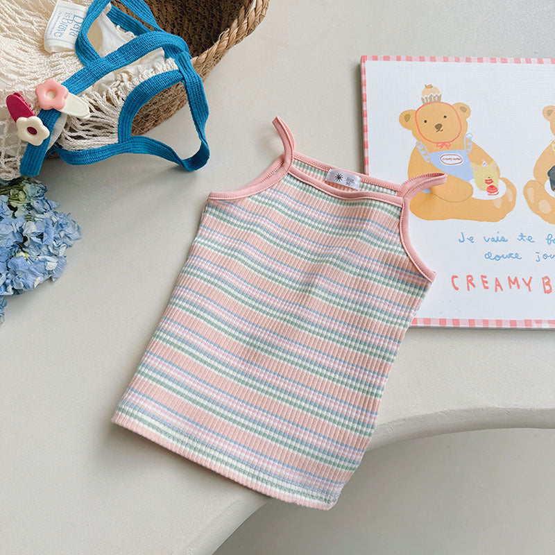 Gilet décontracté extensible et fin brodé à motif dessin animé pour fille