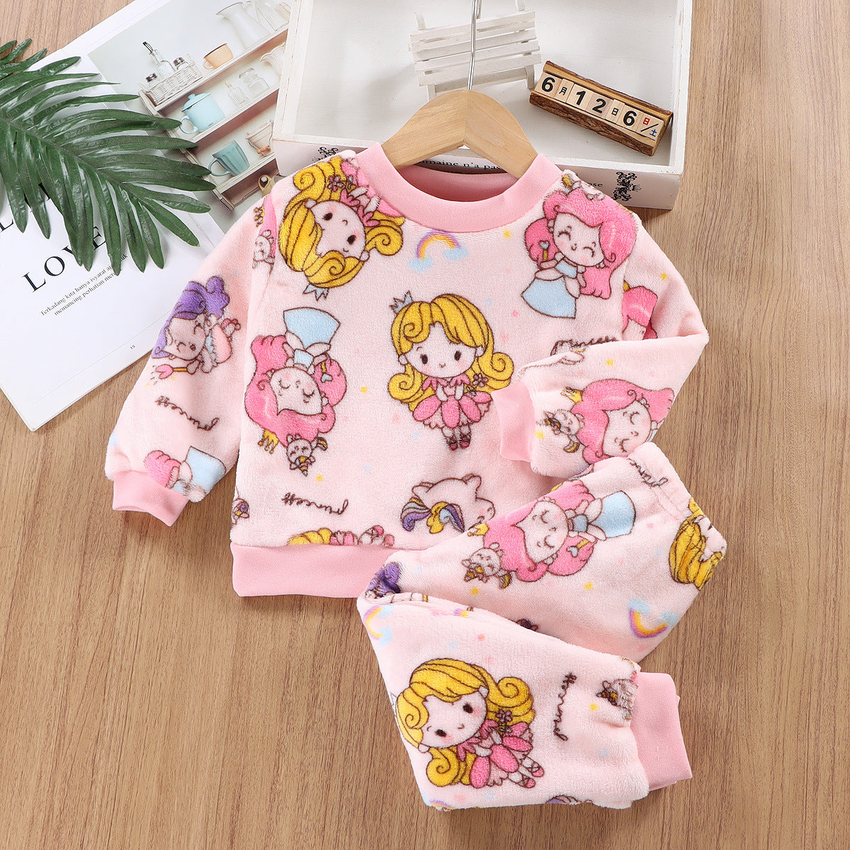 Cotton Padded Thickened Home Wear Autumn Clothes Long Pants Boys And Girls Underwear Suit
