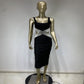 Robe une pièce bandage à col carré tendance