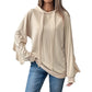 Sweat à capuche avec cordon de serrage et pull fin à volants pour femme