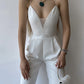 European And American V-neck Strap Slim Fit Bodysuit