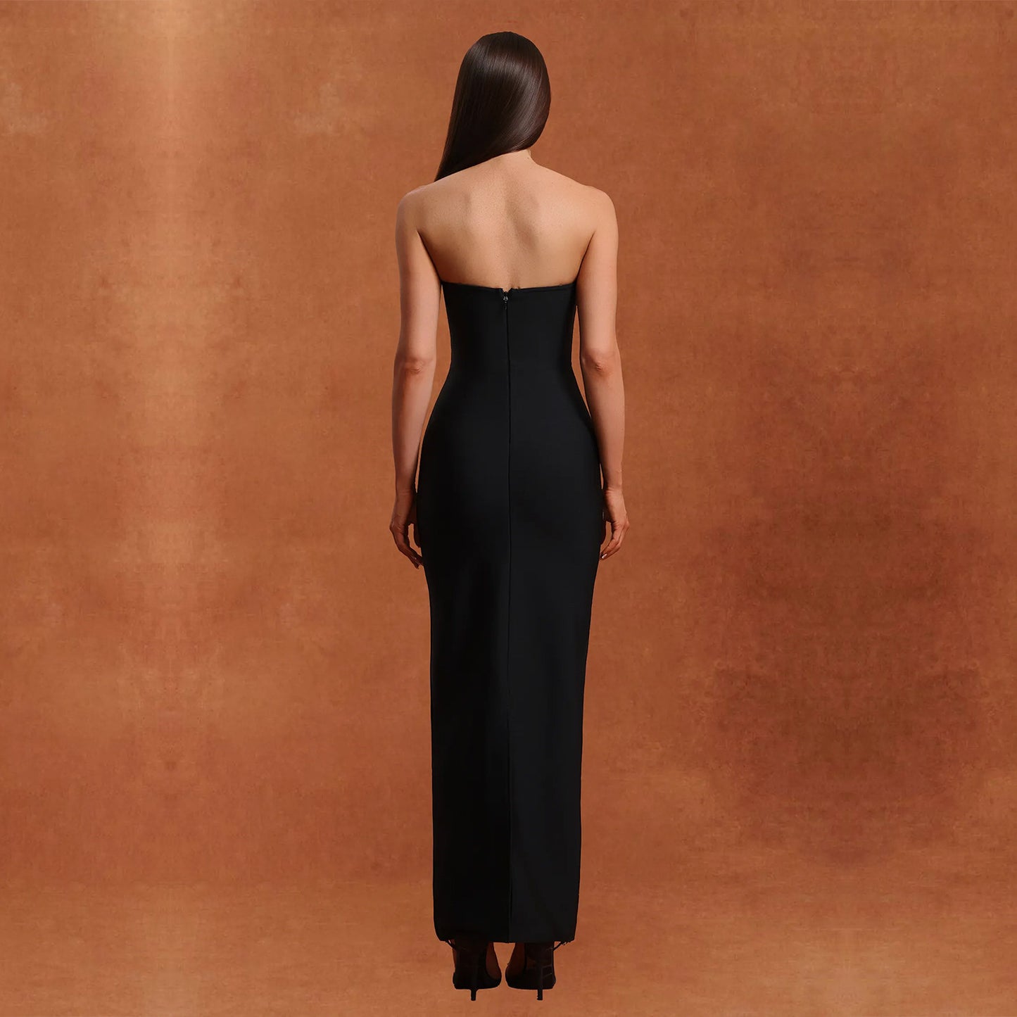 European And American Fashion Women's Wear Tube Top High-end Drilling Backless Dress