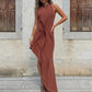 Womens Solid-Color Elegant And Classy Dress