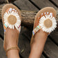 Ins New Summer Woven Herringbone Flip-flops Women's Fashion Beach Slippers