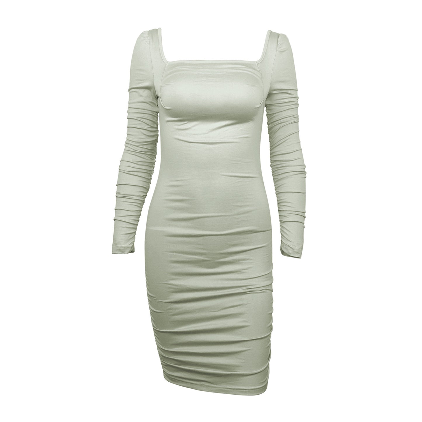 Women's Slim-fit Pleated Hip Skirt Solid Color Fashion Tight Backless Dress