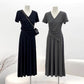 Short-sleeve Top And Drapey Skirt Two-piece Set