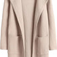 Women's Woolen Coat With Pockets Autumn And Winter Temperament  Slim Fit Mid Length Jacket Comfortable Casual Lapel Coats