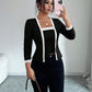 Cardigan Jacket And Vest Two-piece Set Tops