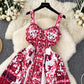 Design Sense Niche Waist Slimming Floral A- Line Long Skirt
