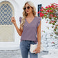 V-neck Ruffled Short Sleeve Women's Top