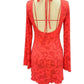 Casual, Versatile Waist-cinching Dress With A Red Floral Print