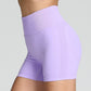 Seamless Yoga Shorts Women Solid Color High Waist Hip-lifting Fitness Pants Running Sweatpants