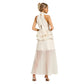 Flowy Ruffled Wedding Dress With A Halter Neckline