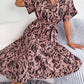 Leisure Loose Leopard Print Lace-up Shirt Dress