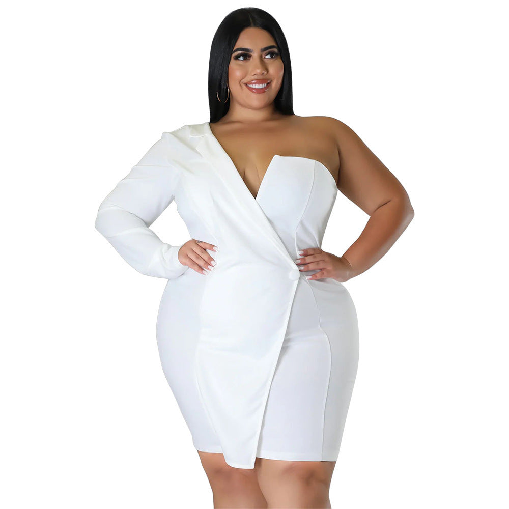 Fashion Slim Hip Long Sleeve Off-shoulder Dress