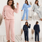 Costume deux pièces ample et décontracté en peluche double face