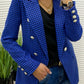 Women's Houndstooth Blazer Pocket Coat