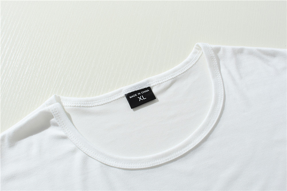 T-shirt à manches courtes et col ras du cou avec imprimé graphique européen et américain