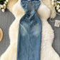 American Pure Hot Girl Waist-tight Hip Split Denim