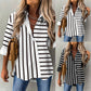Women's Fashion Casual Loose-fitting Striped Long Sleeves Shirt