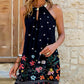 Digital Printing Strapless Round Neck Sling Dress