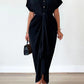 Robe pour femme, nouvelle robe élégante à col polo, mi-longue, manches courtes, simple boutonnage, taille haute