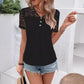 Women's Fashion Solid Color Lace Casual Shirt