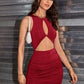 Jupes à bretelles plissées et ajourées pour femmes, vêtements d'été européens et américains, moulantes, pour boîte de nuit, sexy