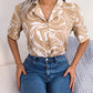 Fashion Tie Dye Printed Short Sleeve Shirt Summer Casual Lapel Shirt Tops For Womens Clothing
