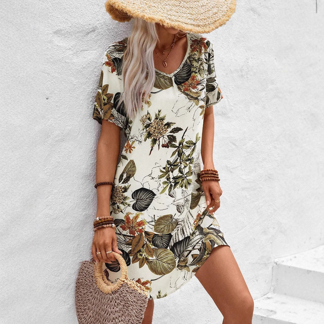 Printed Elegant Style Slimming Temperament Commute Women