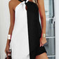 Women's Loose Print Sleeveless Halter A-Line Dress