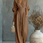 Waist-cinching V-neck Elegant Womens Jumpsuit