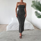 Elegant Strapless Tube Top Sheath Maxi Dress