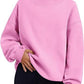 Pullover Sweatshirt Solid Color Loose Tops Round Neck Hoodie Women Thick Clothing