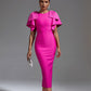 Irregular Knitting Handmade Lotus Leaf Beaded Slim Fit Dress